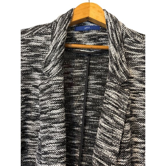 Apt 9 Open Front Women's Sweater Cardigan Size Plus XXL Pockets Black White - Picture 3 of 9